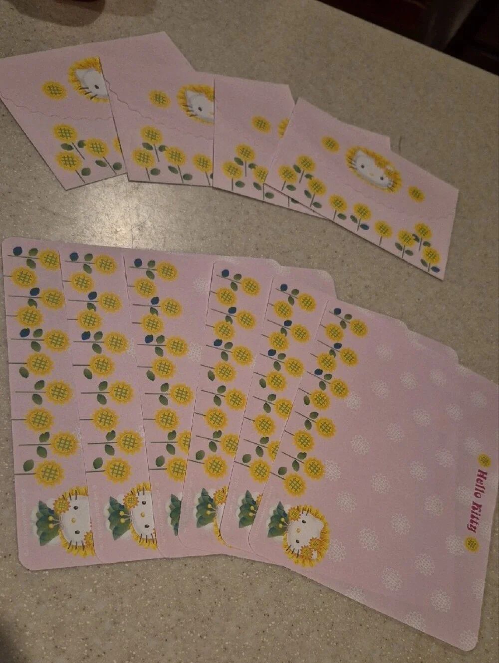 Hello Kitty Pink & Yellow Sunflower Letter Set Y2K 2000